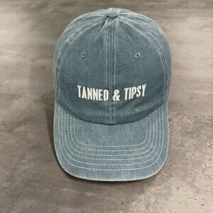 Tanned & Tipsy Hat Green Blue Emerald Teal Beach Sun Alcohol Party Festival‎ Cap